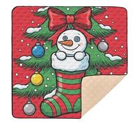 Alfombra de juego acolchada suave para actividades de bebé para interiores y exteriores, cómoda alfombra de juego de viaje para recién nacidos, bebés y niños pequeños, 50 x 50 pulgadas