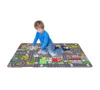 Alfombra de juego - Alfombra de 80 cm | Mapa de tráfico FloorPlay con patrones claros para salón, dormitorio, habitación de los niños, sala de juegos, para que los niños puedan sumergirse en una