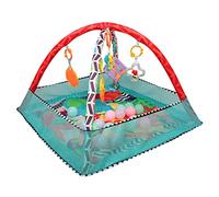 Alfombra de Juego con Arco, Gimnasio de Actividades Evolutivo, Alfombrilla de gimnasia para bebés, Gimnasio Multifunción con Arco para Bebés, 5-en-1 totally tropical