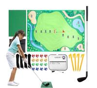 Alfombra de juego de acercamiento al golf, entrenador de oscilación portátil plegable y antideslizante para exteriores | Alfombra de entrenamiento de golpe para la práctica, para jardín y terraza