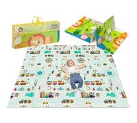 Lionelo Alfombra de juego Robby 200x180 cm plegable doble cara, impermeable, XPE, bolsa incluida
