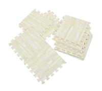 Alfombra de Juego Entrelazada para Bebés, 10 Piezas, EVA | Veta de Madera Beige, 30x30x1cm, Expansión Modular, para Guardería y Escuela