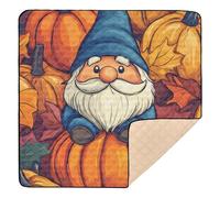 Alfombra de juego grande y resistente con diseño de calabazas de gnomo de buena suerte, para el suelo, lavable, para actividades de gimnasio, para bebés y bebés, 50 x 50 pulgadas