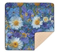 Alfombra de juego grande y resistente para bebés en interiores y exteriores, resistente al agua, acolchada, para bebés, niños pequeños, 50 x 50 pulgadas