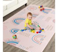 Alfombra de juego gruesa reversible plegable para bebé, 120 x 180 x 1 cm, alfombra de juego para bebés y niños, alfombrilla de espuma XXL, alfombrilla de habilidades motoras que promueve el desarrollo