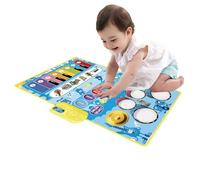 Alfombra de juego musical, alfombra de juego para piano y batería | Alfombra de batería de jazz para piso | Alfombra de música con batería, juguete de instrumento musical para el hogar, jugar, voyag