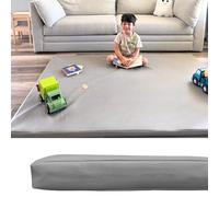Alfombra de juego para bebé, reversible, suave y acolchada para el tiempo de barriga, gatear y jugar de forma segura, cuero vegano, fácil de limpiar, ligera, de 1.8 pulgadas de grosor (gris acero)