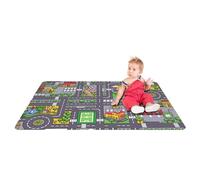 Alfombra De Juego Para Gatear - Alfombras De Juego De Coches Divertidos De 47,24 Pulgadas, Mapa De Tráfico Para Niños Pequeños | Alfombra De Actividades Suave Para Dormitorio, Guardería, Sala De Juegg
