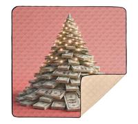 Alfombra de juego plegable con diseño de árbol de Navidad iluminada para el suelo, acogedora, transpirable, para recién nacidos, bebés, niños pequeños, 50 x 50 pulgadas