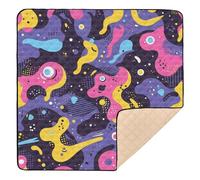 Alfombra de juego psicodélica, suave, acolchada, para actividades de bebé, resistente al agua, para bebés, niños pequeños, 50 x 50 pulgadas