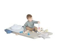 Alfombra de juego roba Luxe - 78 x 100 cm - Accesorio para el triángulo de escalada y torre de escalada interior de roba - Alfombra de gateo cómoda/fácil de limpiar - Beige/Gris claro