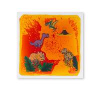 Alfombra de Juego Sensorial Líquido Mundo Animal - Alfombra de Suelo de PVC para Bebés con Burbujas Flotantes, Estimulación Táctil y Entrenamiento de Equilibrio para Pequeños(Orange-Red,12 * 12in)