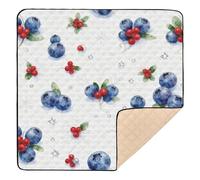 Alfombra de juego suave y gruesa con patrón de acebo de arándanos para el suelo, no tóxica, para bebés pequeños, 50 x 50 pulgadas