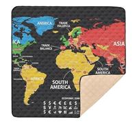 Alfombra de juego suave y gruesa para bebés de alta definición, mapa de regiones económicas, para interiores y exteriores, ligera, para recién nacidos, bebés, niños pequeños, 50 x 50 pulgadas