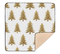 Alfombra de juegos para bebé, suave, gruesa, con diseño de árboles cepillados, de Navidad, de una sola pieza, para actividades y entretenimiento, para bebés pequeños, 50 x 50 pulgadas