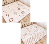 Alfombra De Juegos Para BebéS Para El Suelo,Juego Espuma Grande Gatear,Tapete Suelo Plegable,Impermeable Y PortáTil Con Letras NúMeros,Ideal Tiempo Boca Abajo La HabitacióN Infantil(120*180*1cm,H)