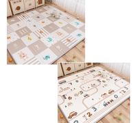 Alfombra De Juegos Para BebéS Para El Suelo,Juego Espuma Grande Gatear,Tapete Suelo Plegable,Impermeable Y PortáTil Con Letras NúMeros,Ideal Tiempo Boca Abajo La HabitacióN Infantil(150*180*1cm,A)