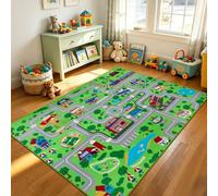 alfombra de juegos para niños, 150 x 200 cm, extra grande, alfombra de aprendizaje de la vida urbana, educativa para el coche, para bebés, dormitorio, sala