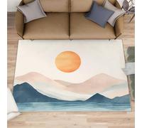 Alfombra de la Edad Media de 180 x 240 pulgadas, alfombra abstracta para sala de estar, alfombras lavables para dormitorio, alfombras antideslizantes de pelo bajo