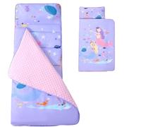 Alfombra de la Siesta para niños pequeños con Almohada y Manta de la Alfombra térmica Anti-Mata con Mango 47x20 Roll up Kids Sleep Saps Mats for Daycare Preschool Style1