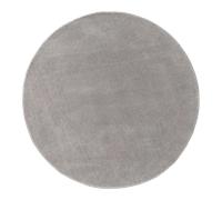 alfombra de lana benuta Doblada redonda - gris, ø 200 cm