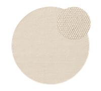 alfombra de lana benuta Rocco redonda - blanco, ø 100 cm