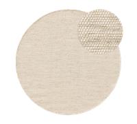 alfombra de lana benuta Rocco redonda - gris topo, ø 100 cm