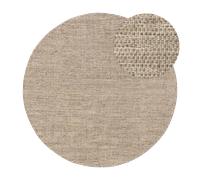 alfombra de lana benuta Rocco redonda - gris topo, ø 200 cm