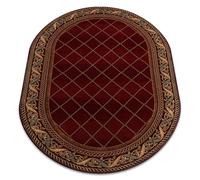 Alfombra de lana OMEGA oval KASTOR Enrejado red 2 rojo 200x300 cm