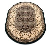 Alfombra de lana POLONIA oval Vidriero verde oscuro 170x235 cm