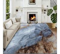 Alfombra de lujo lavable a máquina, 160 x 230 cm, antideslizante, textura de mármol gris, alfombra para sala de estar, dormitorio, comedor, habitación de los niños, mesita de noche, cocina y salón
