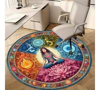 Alfombra de meditación de terciopelo de cristal de 800 g/m² Meridian Water Fire para chica de yoga de , para el hogar, , dormitorio, esterilla de yoga, , tapete de viaje, alfombra
