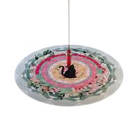 Alfombra de mesa péndulo - Alfombra de mesa de péndulo de meditación, ratón de adivinación de radiestesia de 8,5 pulgadas, péndulo de astrología de gato negro de forma redonda para juego de mesa