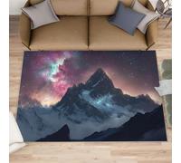 Alfombra de montaña de 50 x 80 cm, diseño de cielo estrellado, alfombra antideslizante para sala de estar, alfombra de pelo corto, lavable a máquina, alfombra suave para dormitorio, decoración del
