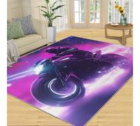 Alfombra de Motocicleta de 140 x 200 cm, Lavable, de Ciencia ficción, para Sala de Estar, moqueta Suave y Antideslizante para Dormitorio, mesita de Noche, decoración de Mesa de Comedor