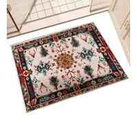 Alfombra de Navidad | Alfombra navideña para la decoración del hogar | Textiles para el hogar con patrones invernales de copos de nieve de y árboles | Para el invierno, dormitorio, estudio y