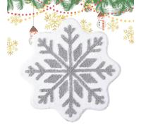 Alfombra De Navidad,Alfombras De Baño De Navidad - Alfombra De Copo De Nieve De Cachemira De Imitación Para Baño,Decoración navideña antideslizante, alfombras lavables a máquina para sala de estar, do