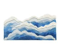 Alfombra De Ondas Azules Con Diseño De Olas Del Océano, Alfombra De Océano Con Respaldo Antideslizante, Alfombras De Baño Costeras, Lavables, Olas 3d, Alfombrillas De Baño Para Hogar, Sala De Estar