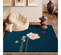 Alfombra De Oración con Motivos De Flores De Loto, Alfombras Cuadradas Grandes para Dormitorio, Salón Y Oficina(Pattern C,80cmx80cm)