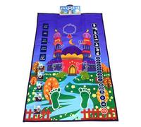 Alfombra de oración infantil interactiva electrónica - Alfombra educativa con guía de audio, Surahs, Wudu, brújula integrada - 6 idiomas - Regalo musulmán Ramadán Aid Aprendizaje Salat (Azul Violina