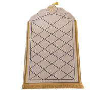 Alfombra de oración portátil: alfombrilla de oración de franela gruesa en relieve con base de esponja para uso en interiores y exteriores Mbg717 (B, 110 x 65 cm)