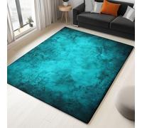 Alfombra de pared abstracta antigua y agrietada para salón, 80 x 150 cm, muy suave, de pelo corto, lavable, antideslizante, para habitación juvenil, baño, turquesa
