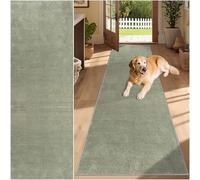 Alfombra de Pasillo, Alfombras Cocina Lavable Antideslizante Alfombra Larga Entrada Casa Interior, Alfombra Corredor para Puerta Cocina Pasillo, Alfombra para Lavadero Dormitorio 60 x 500 cm Verde