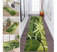 Alfombra de pasillo antideslizante, 40 x 120 cm, color verde oscuro, alfombra de cocina, moderna, larga, diseño moderno, por metros, para cocina, pasillo, salón, dormitorio, salón, pasillo