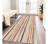 Alfombra de pasillo antideslizante 50 x 150 cm, lavable suave y colorida, pelo Ras, entrada interior, estilo bohemio, rayas horizontales, flechas, patrón de alfombra para pasaje dormitorio, cocina