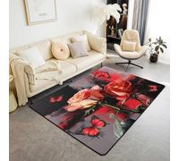 Alfombra De Pasillo Antideslizante Alfombra De Cocina Moderna Alfombra De Pasaje, Lavable A Máquina para Salón, Dormitorio, Vestíbulo De Entrada,Plantas Flores 60 X 120 Cm -8726097404270