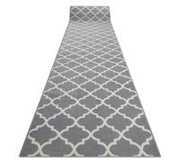 Alfombra de pasillo BCF MORAD Trelis Espaldera marroquí gris / crema 90 cm 90x640 cm