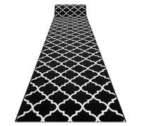 Alfombra de pasillo BCF MORAD Trelis Espaldera marroquí negro / crema 100 cm 100x320 cm