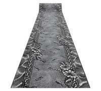 Alfombra de pasillo BCF MORAD Trio flores hojas gris 70 cm 70x950 cm