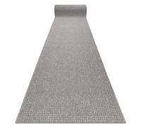 Alfombra de pasillo CASABLANCA LOOP gris claro lazo suave 100cm 100x570 cm
